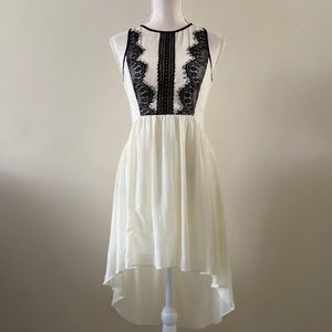 Black and white high-low dress